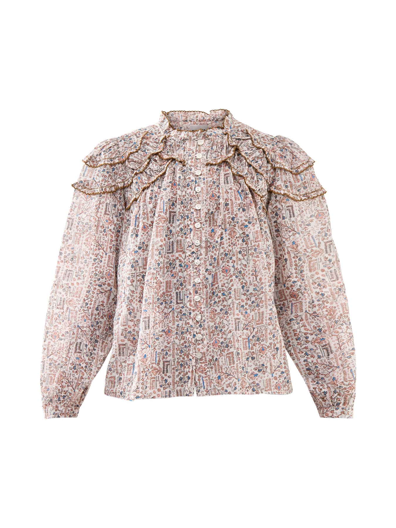 Crysta-Ga Printed Peasent Blouse