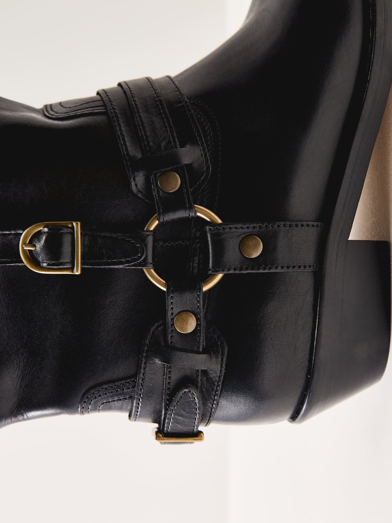 Ildred Leather Biker Boots Black