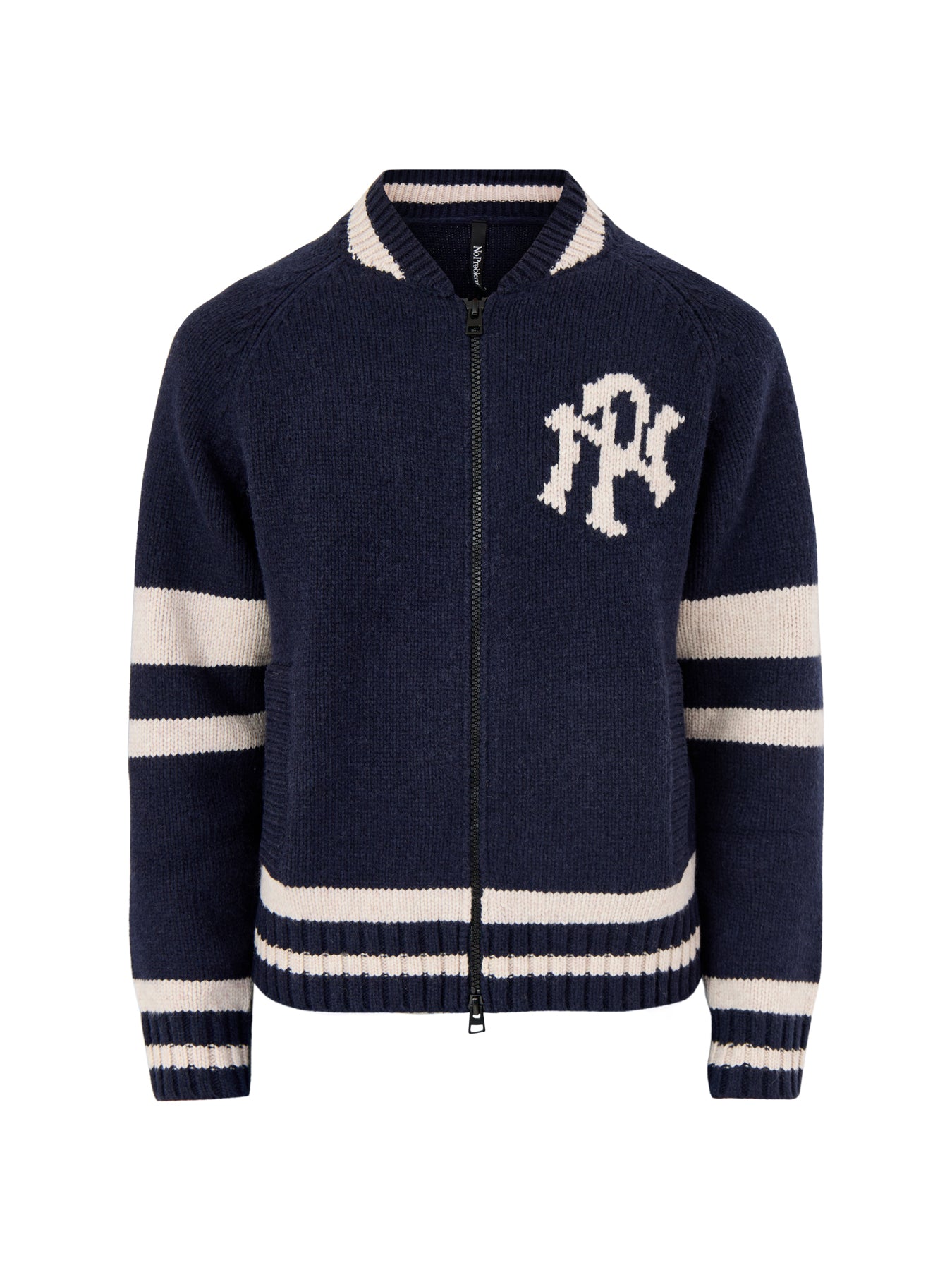 NYP Varsity Zip Thru Knitwear Navy