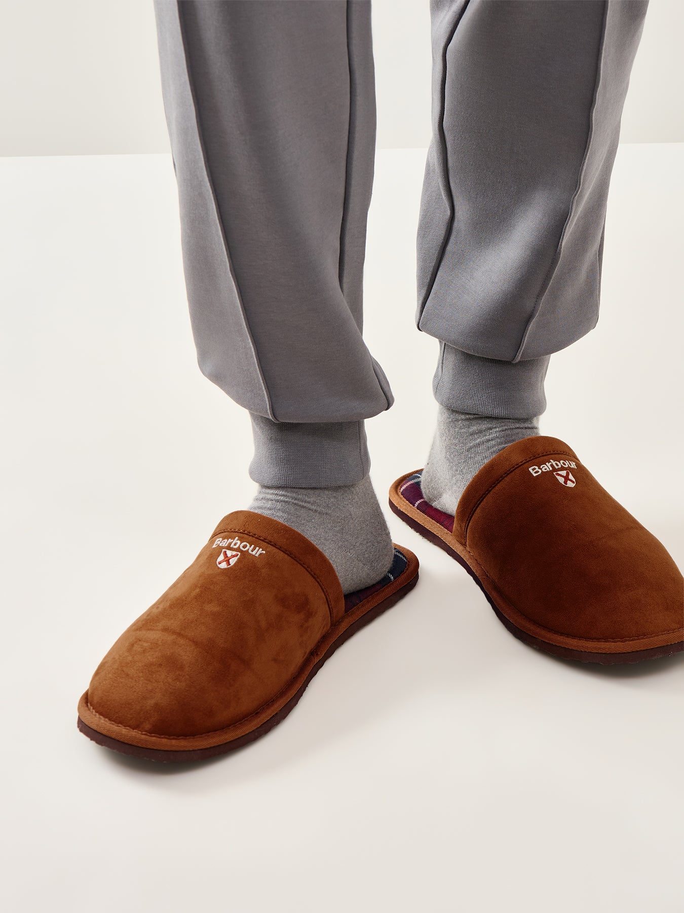 Everitt Mule Slippers Beige Plaid