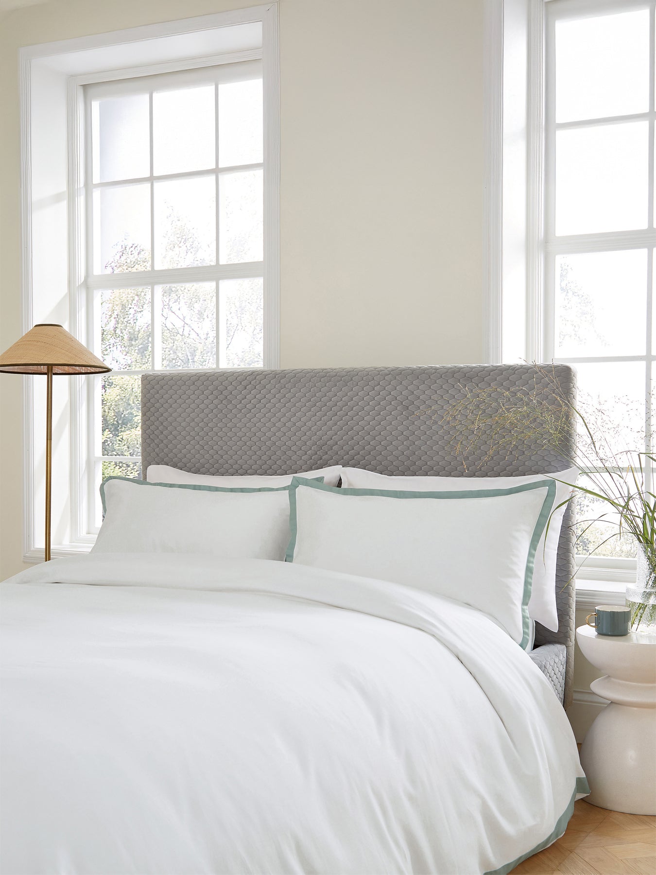 Olenna 250 thread count Celadon Cover Set Cotton Sateen King