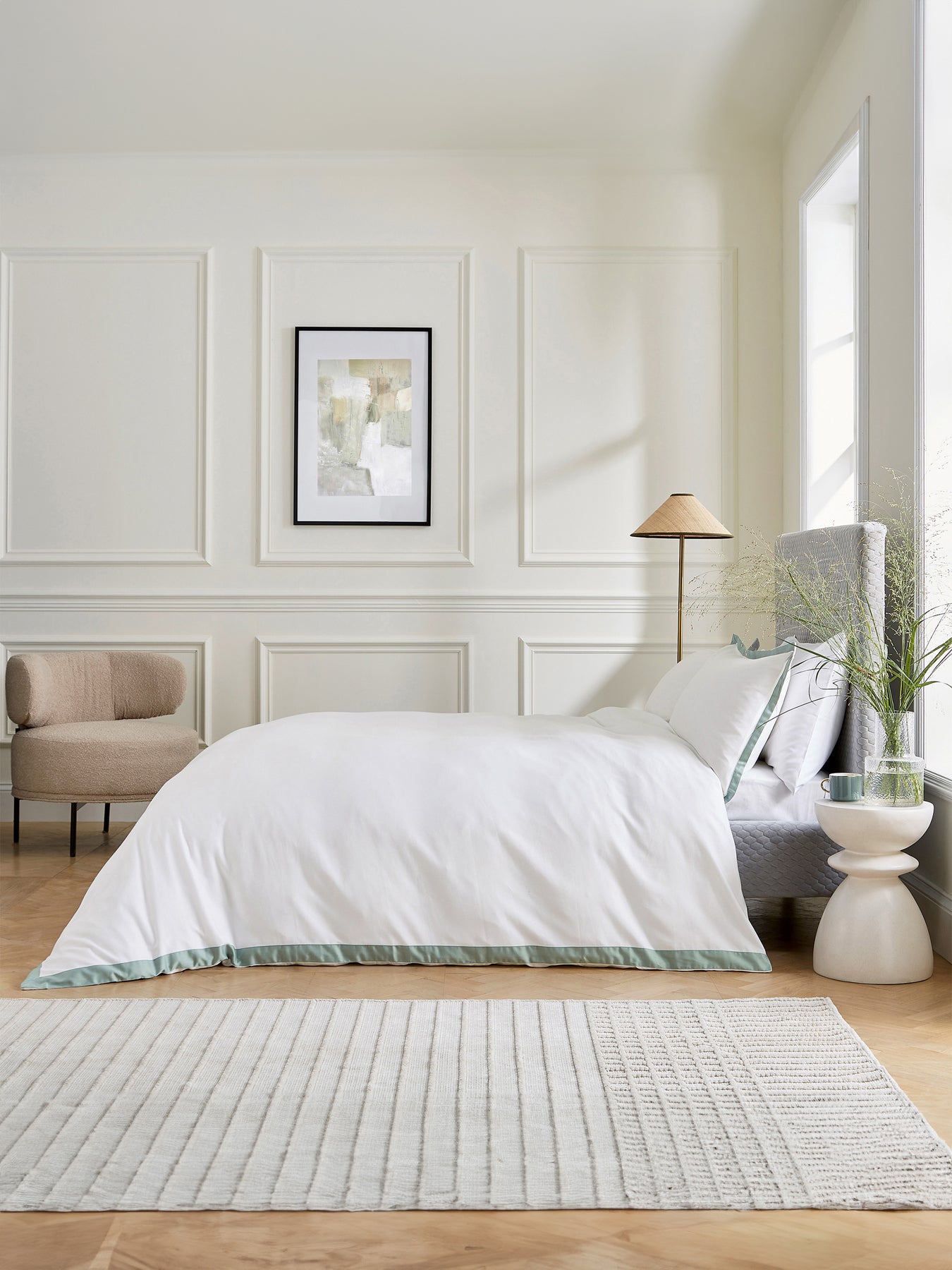 Olenna 250 thread count Celadon Cover Set Cotton Sateen King