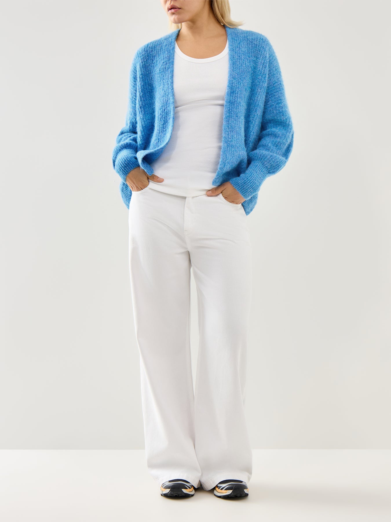 East Cardigan Celeste Chine Blue