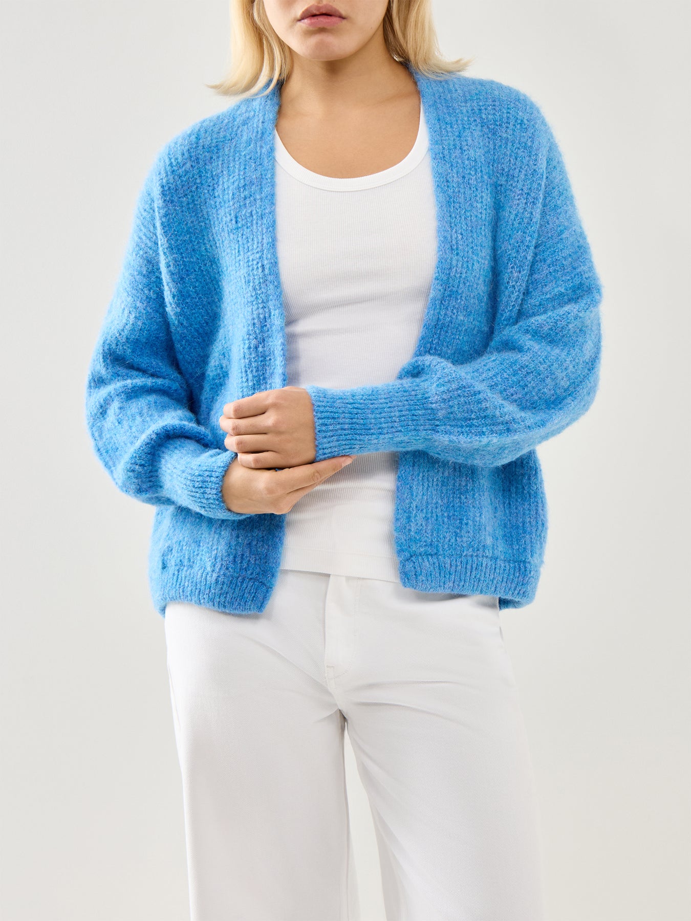 East Cardigan Celeste Chine Blue