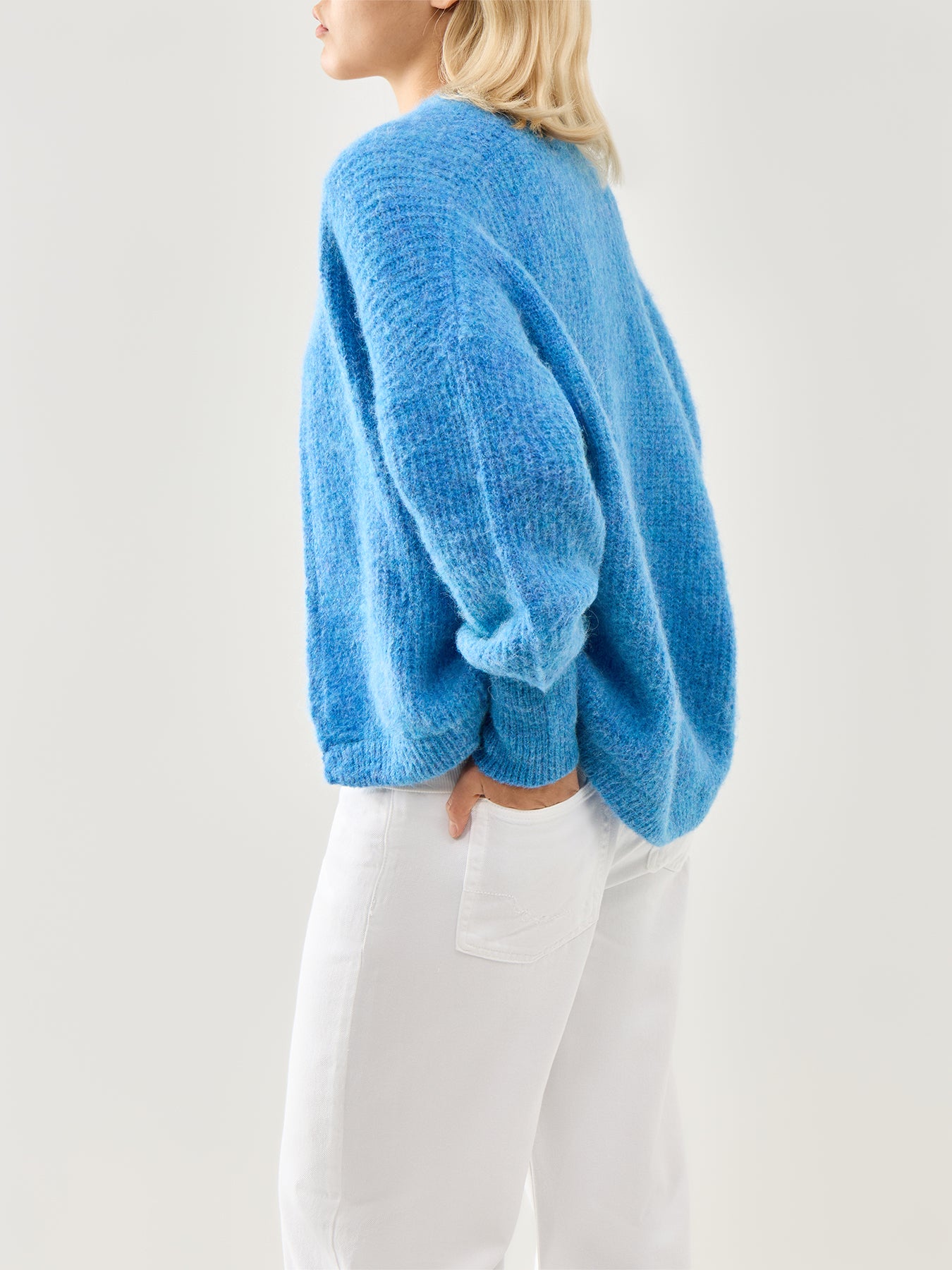 East Cardigan Celeste Chine Blue