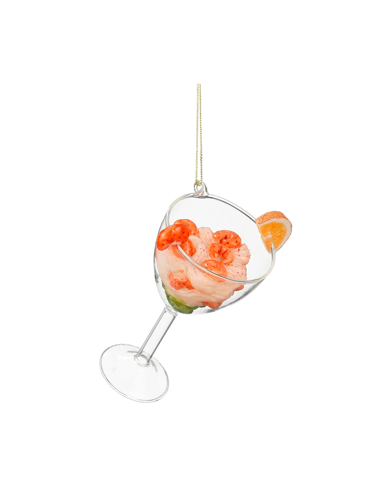 Shrimp Cocktail Hanging Decoration 11cm Orange