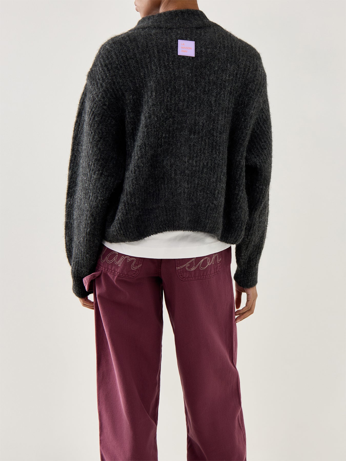 East Cardigan Charcoal Melange Black