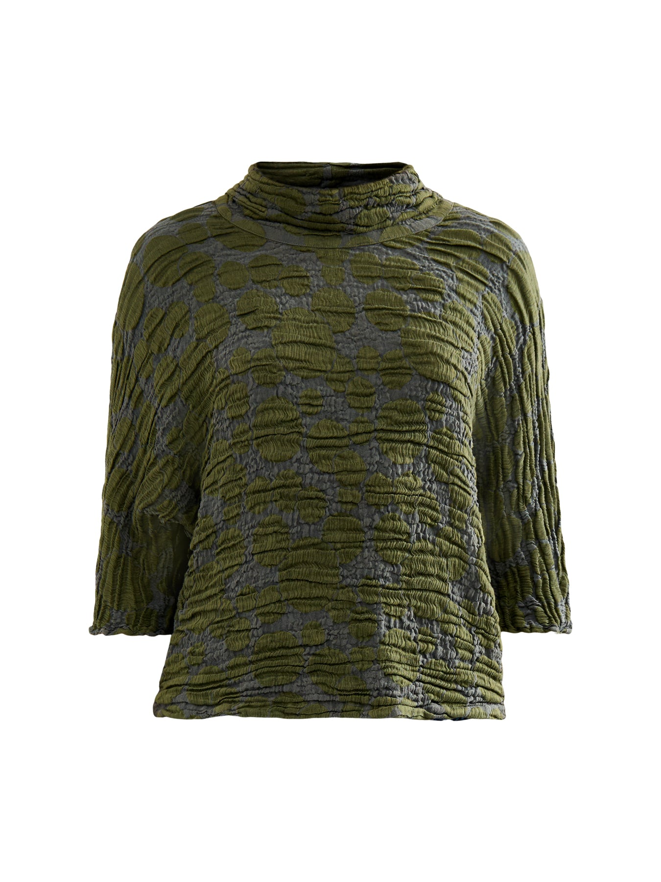 Spot Cowl Neck Top Forest Mist