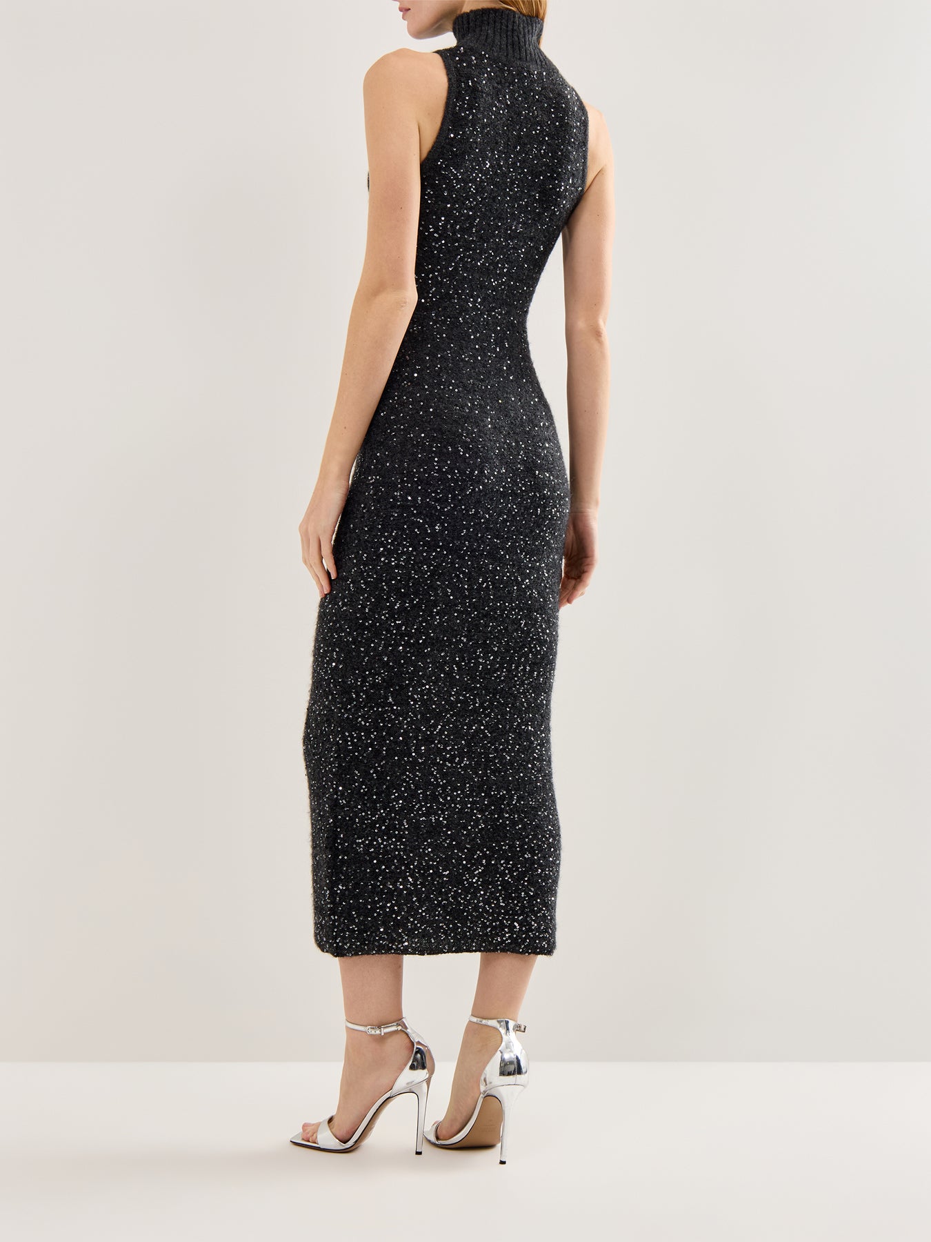 Ilsa Sequin Midi Dress Grey