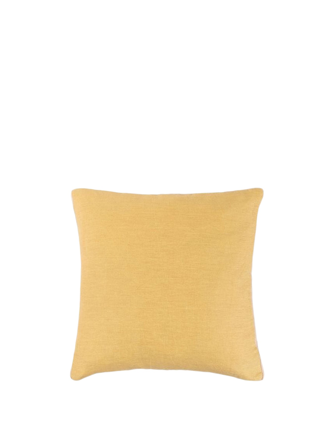 Limited Edition Linen Cushion Light Yellow & Toffee 45 x 45 cm
