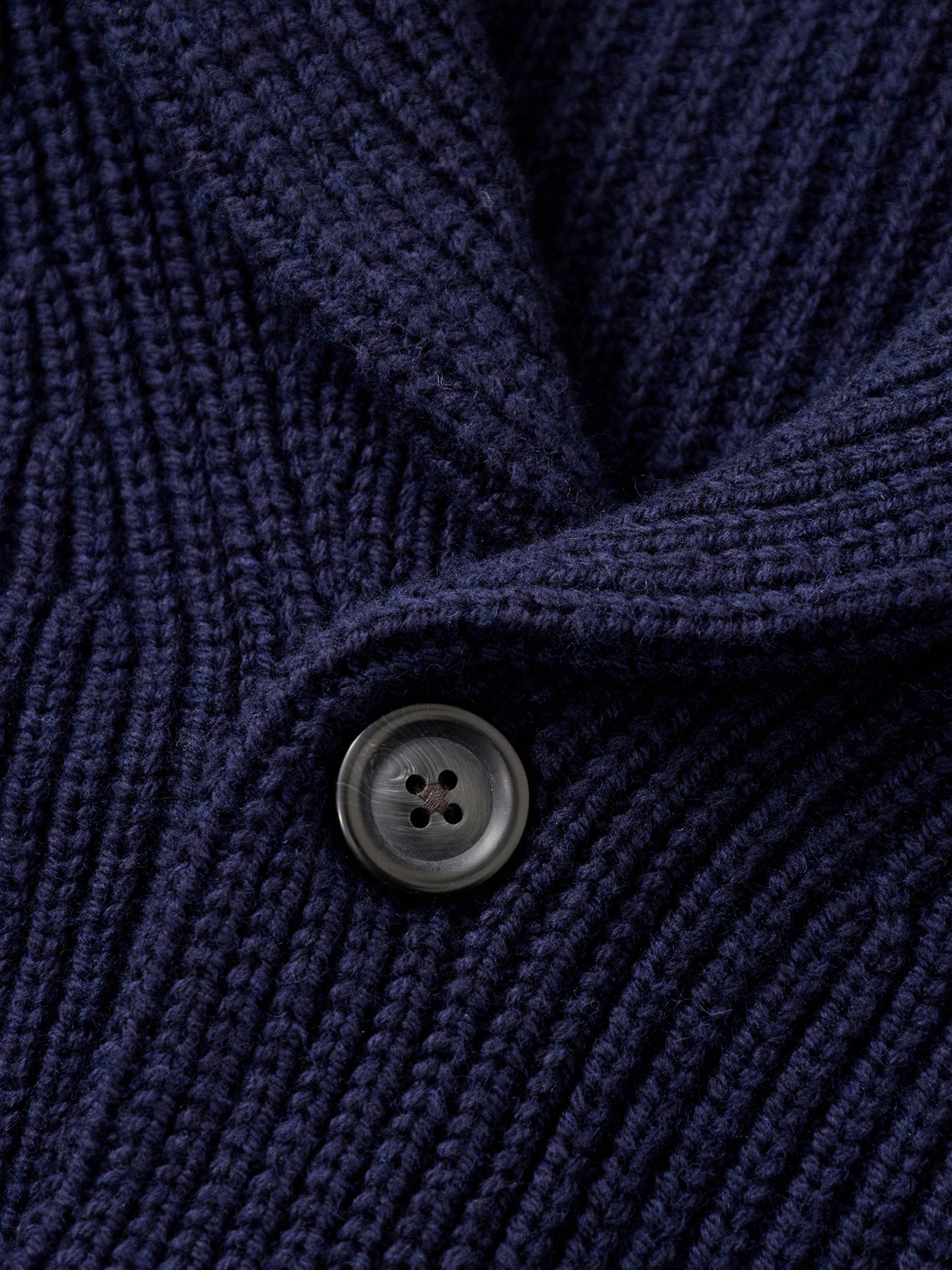Wool-Blend Shawl Collar Cardigan Evening Blue