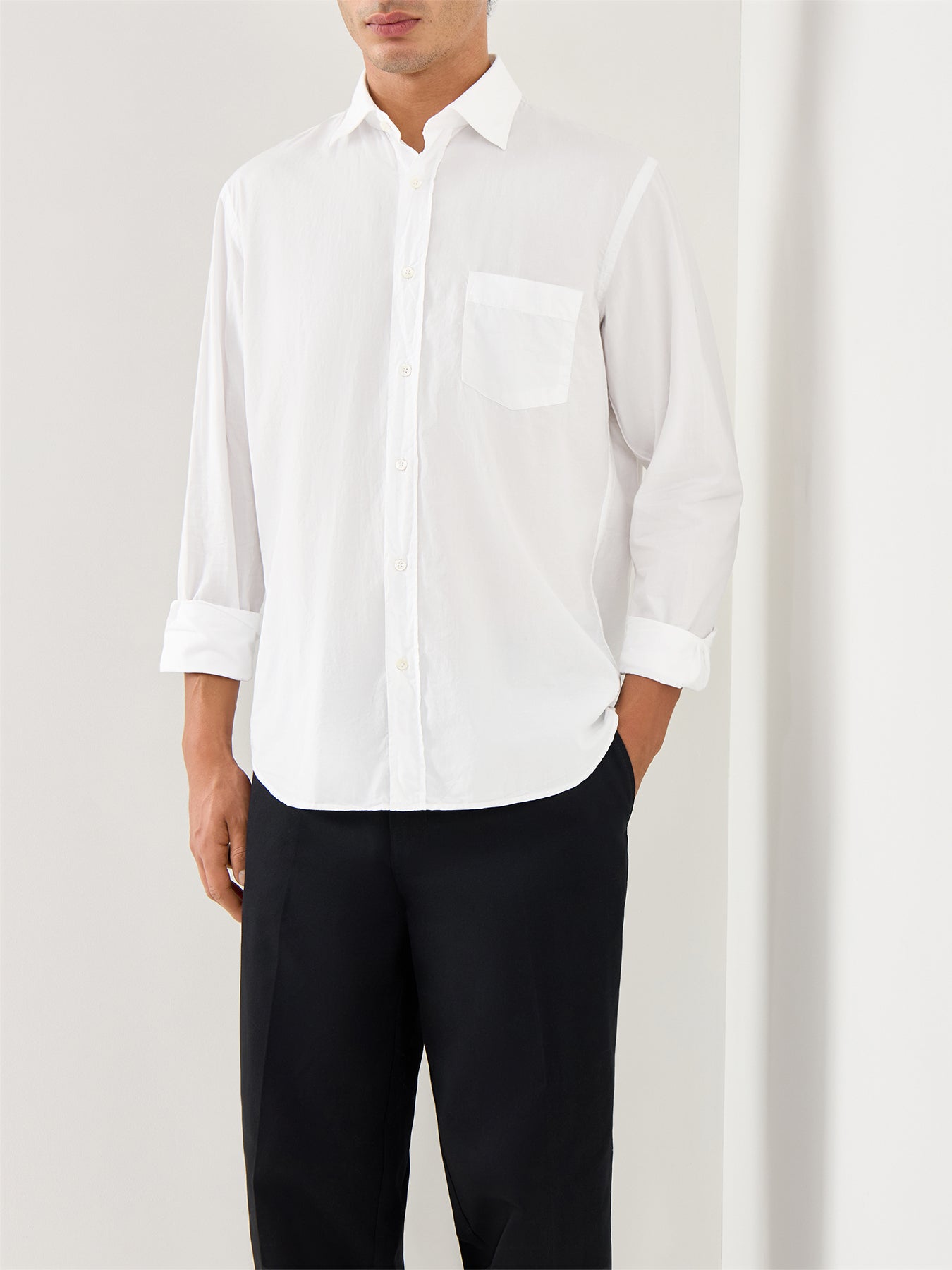 Paul Pat Peach Twill Woven Shirt White