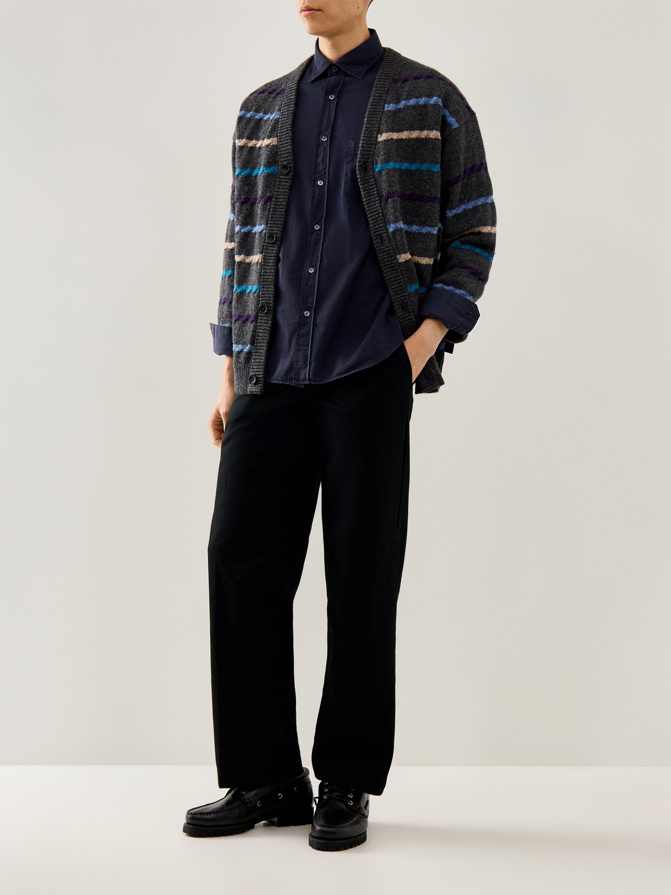 Paul Pat Peach Twill Shirt Navy