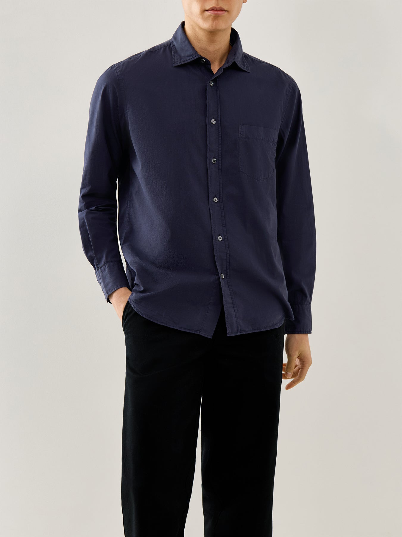 Paul Pat Peach Twill Shirt Navy