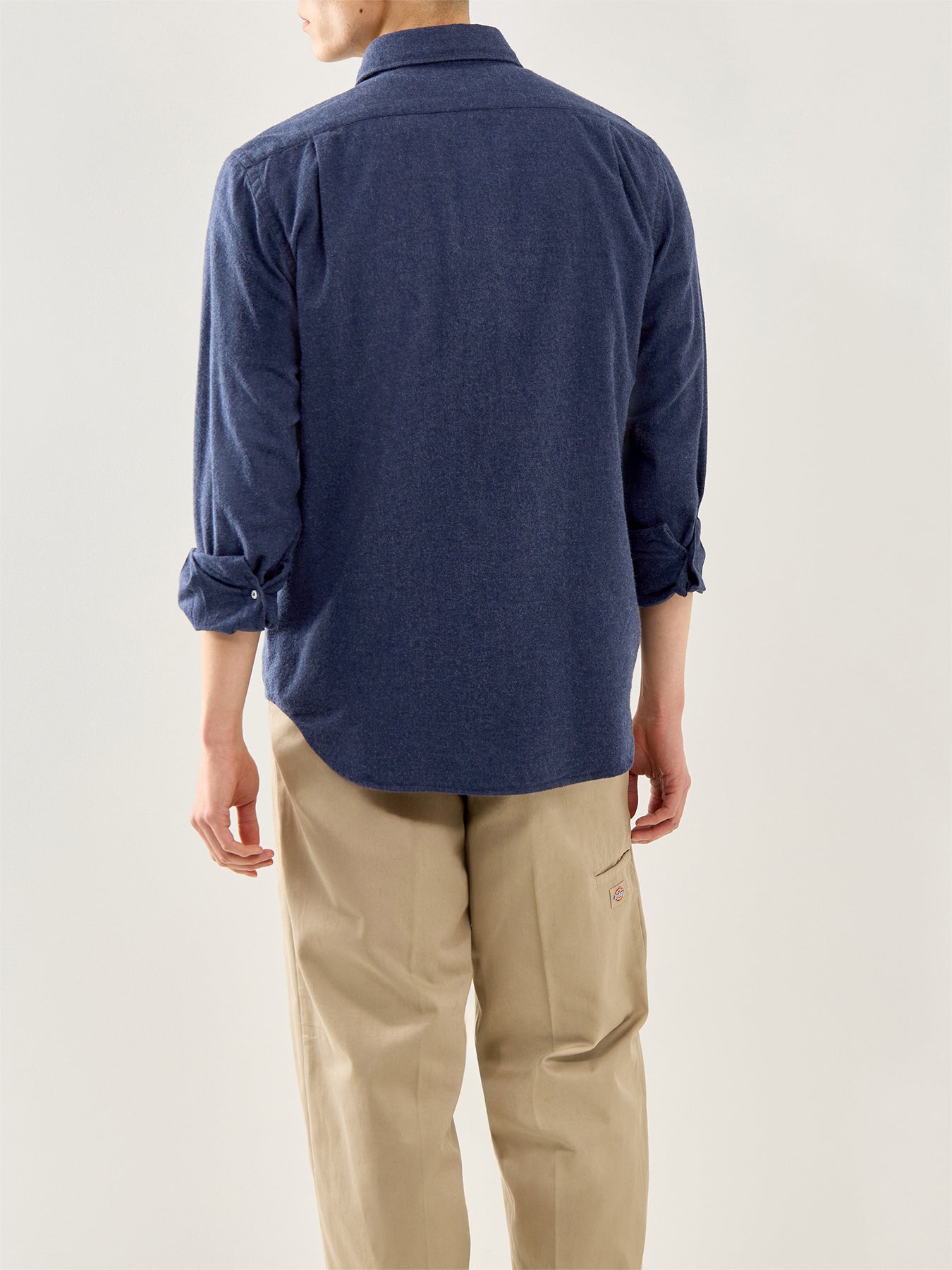 Paul Melange Flannel Shirt Navy