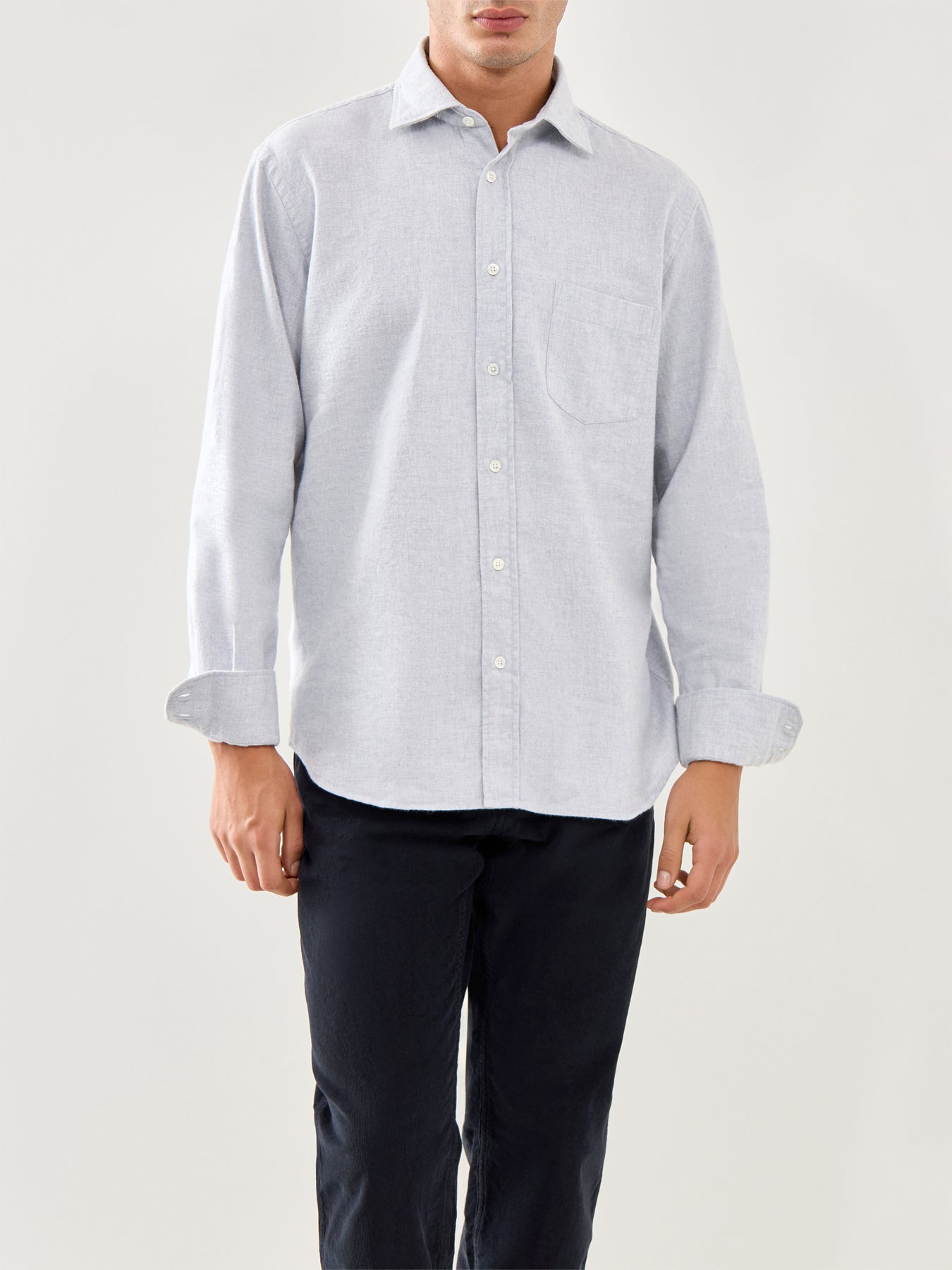 Paul Melange Flannel Woven Shirt Sky Blue