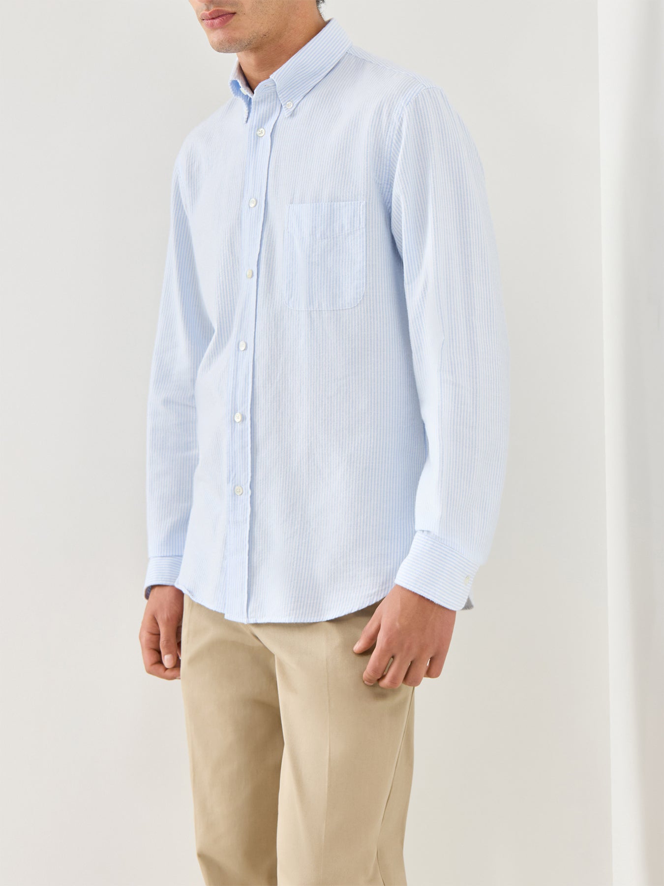 Pitt Brushed Oxford Woven Shirt Light Blue