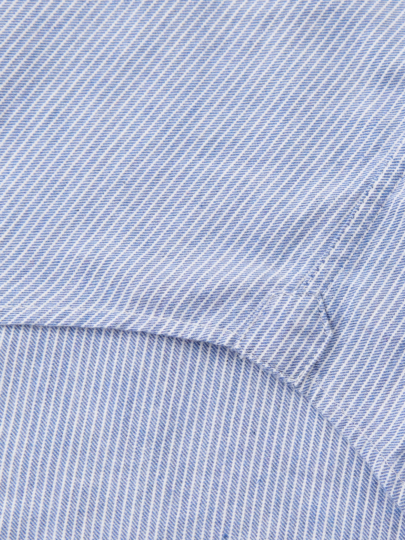 Light Twill Indigo Stripe Shirt Blue