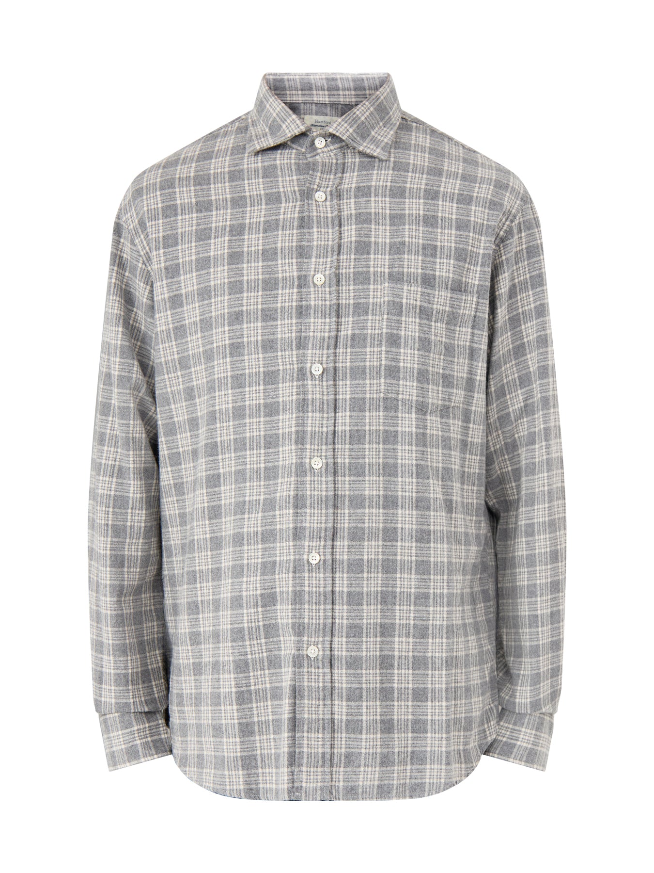 Paul Herringbone Plaid Woven Shirt Grey