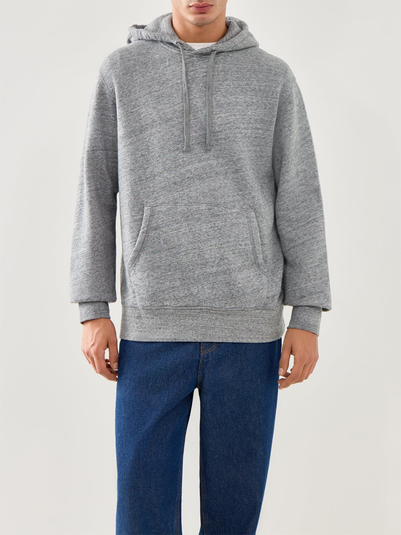 Brushed Fleece Hooded Sweat Heather Grey