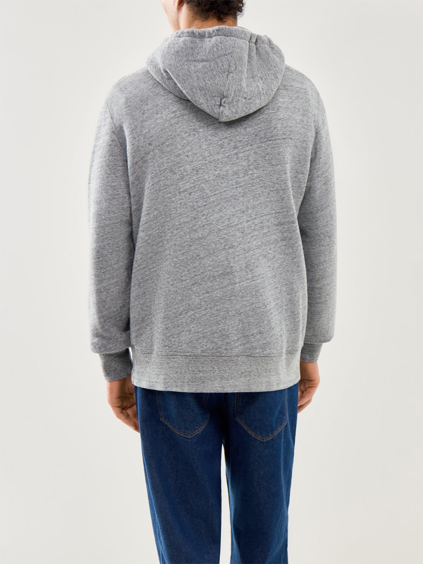Brushed Fleece Hooded Sweat Heather Grey