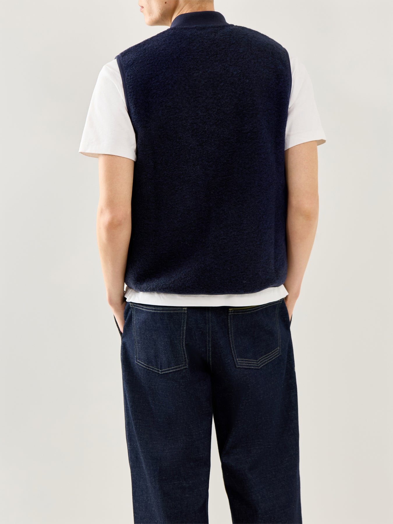 Knitted Boiled Vest Navy