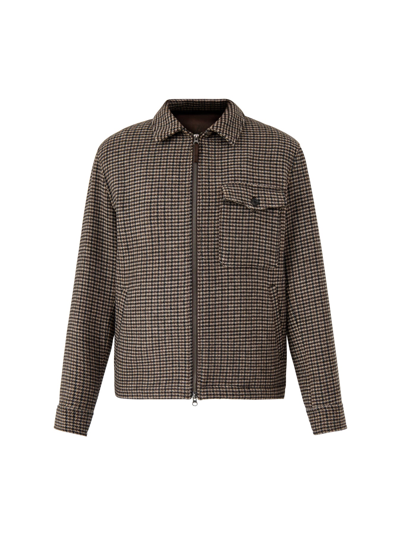 Dandy Herringbone Check Jacket Brown