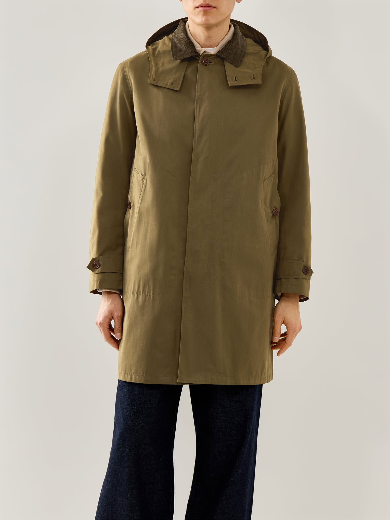 Carl Gabardine Coat Green