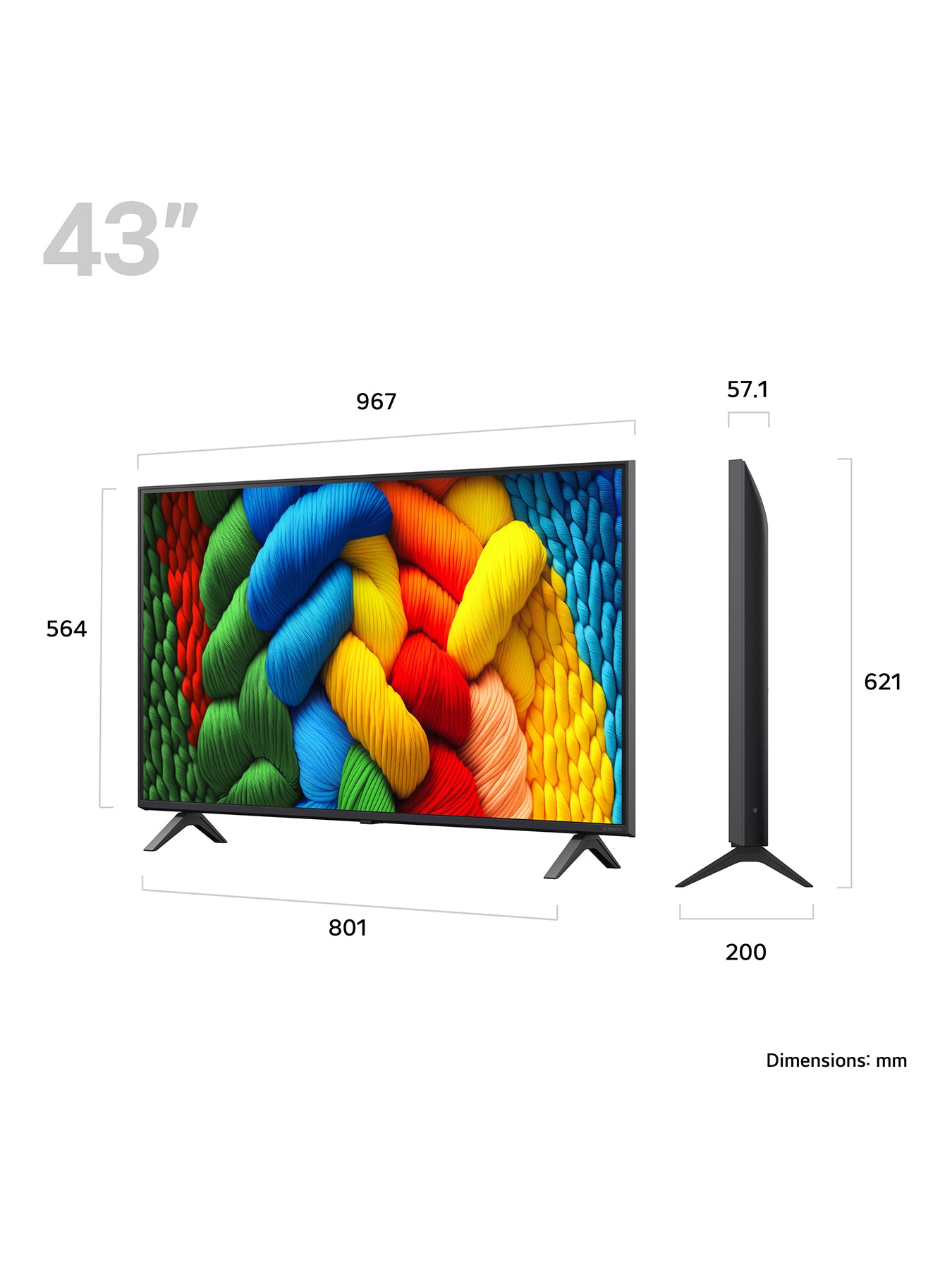 43NANO80A6B 43 Inch LED HDR NanoCell 4k Ultra HD Smart TV 2025