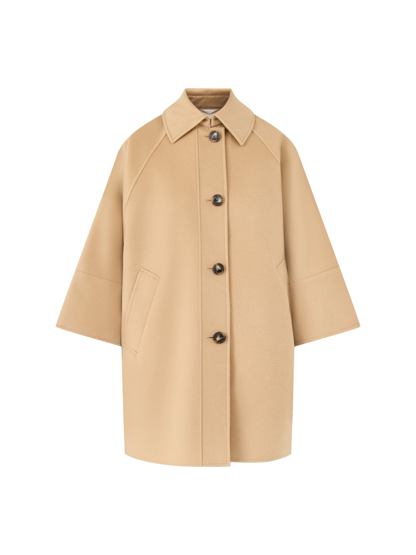 Rufo Coat Wide Sleeves Padded Camel