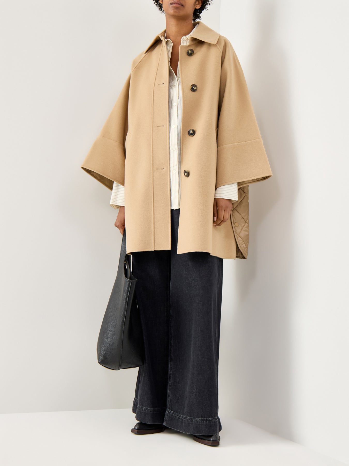 Rufo Coat Wide Sleeves Padded Camel