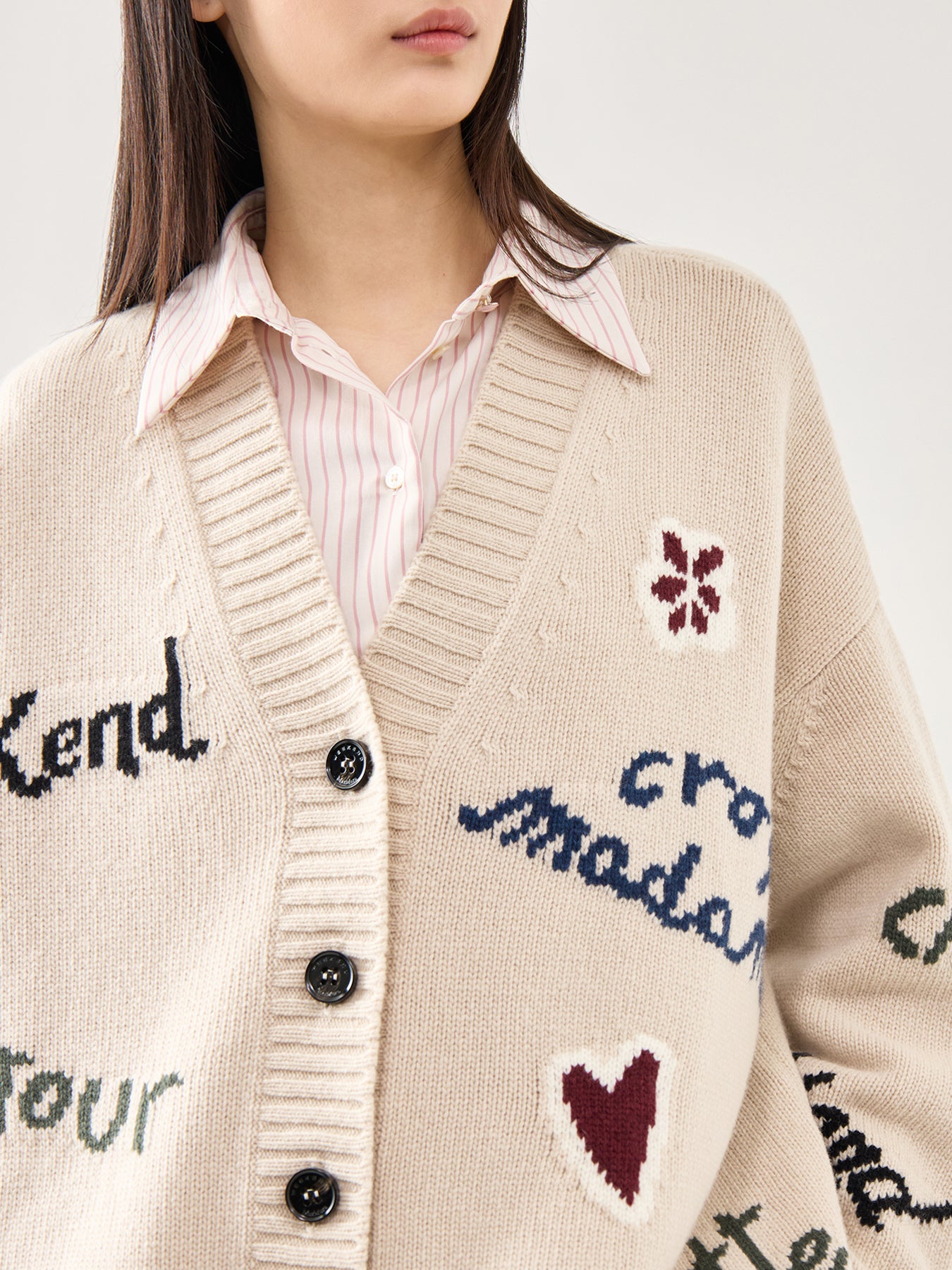 Belgio Button Down Graphic Cardi