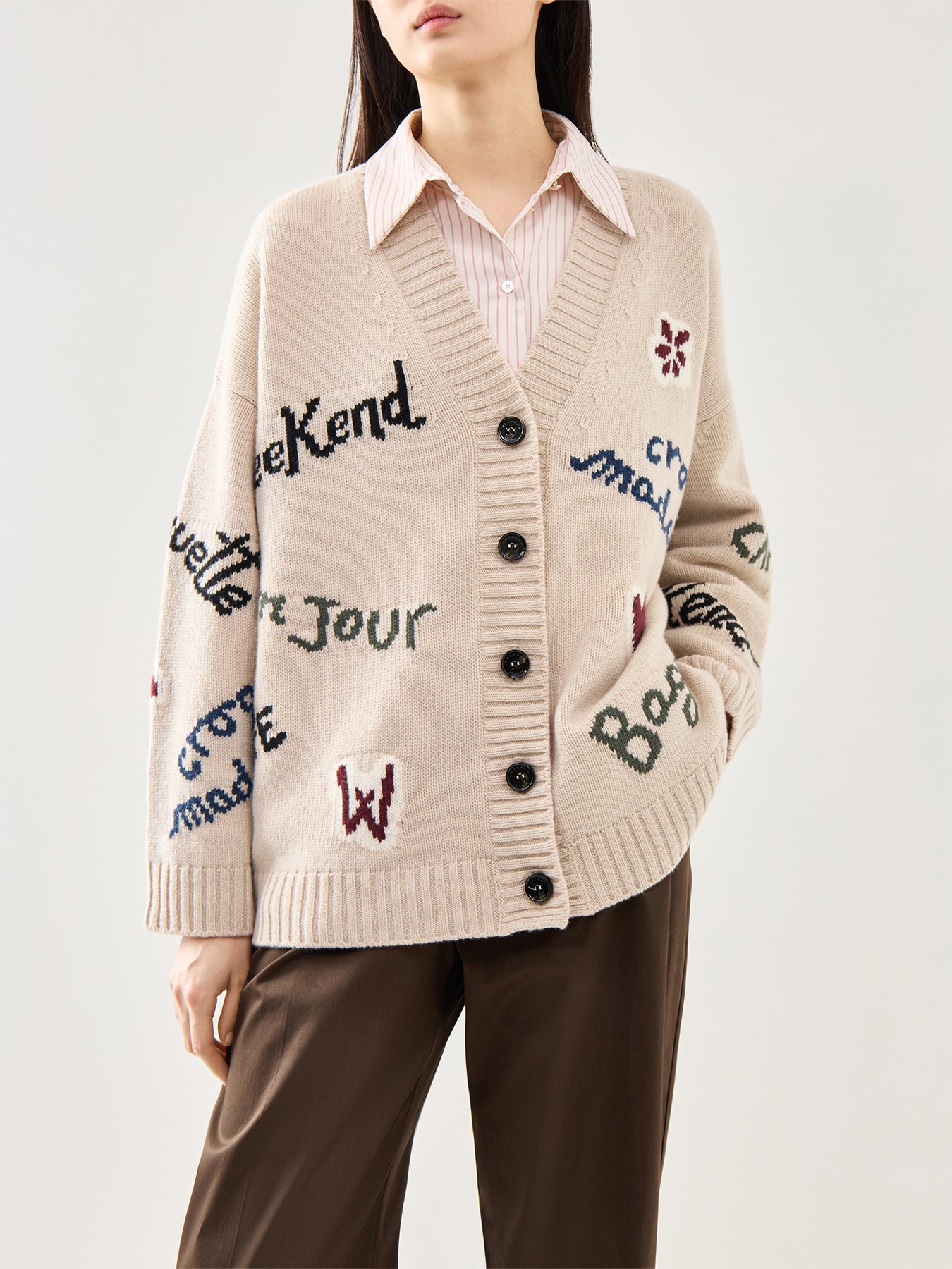 Belgio Button Down Graphic Cardi