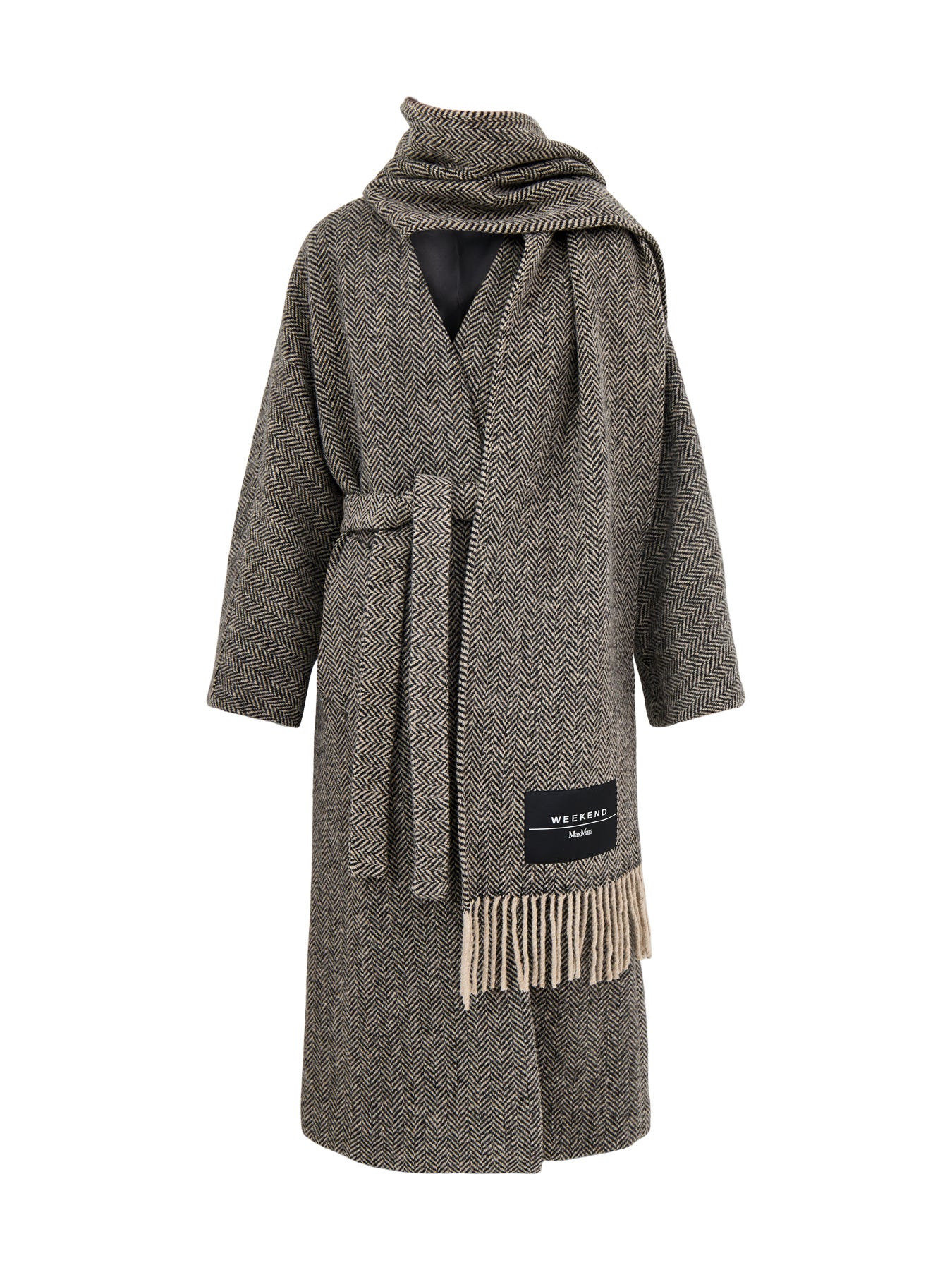 Zenica Coat With Matching Scarf Accessory Black