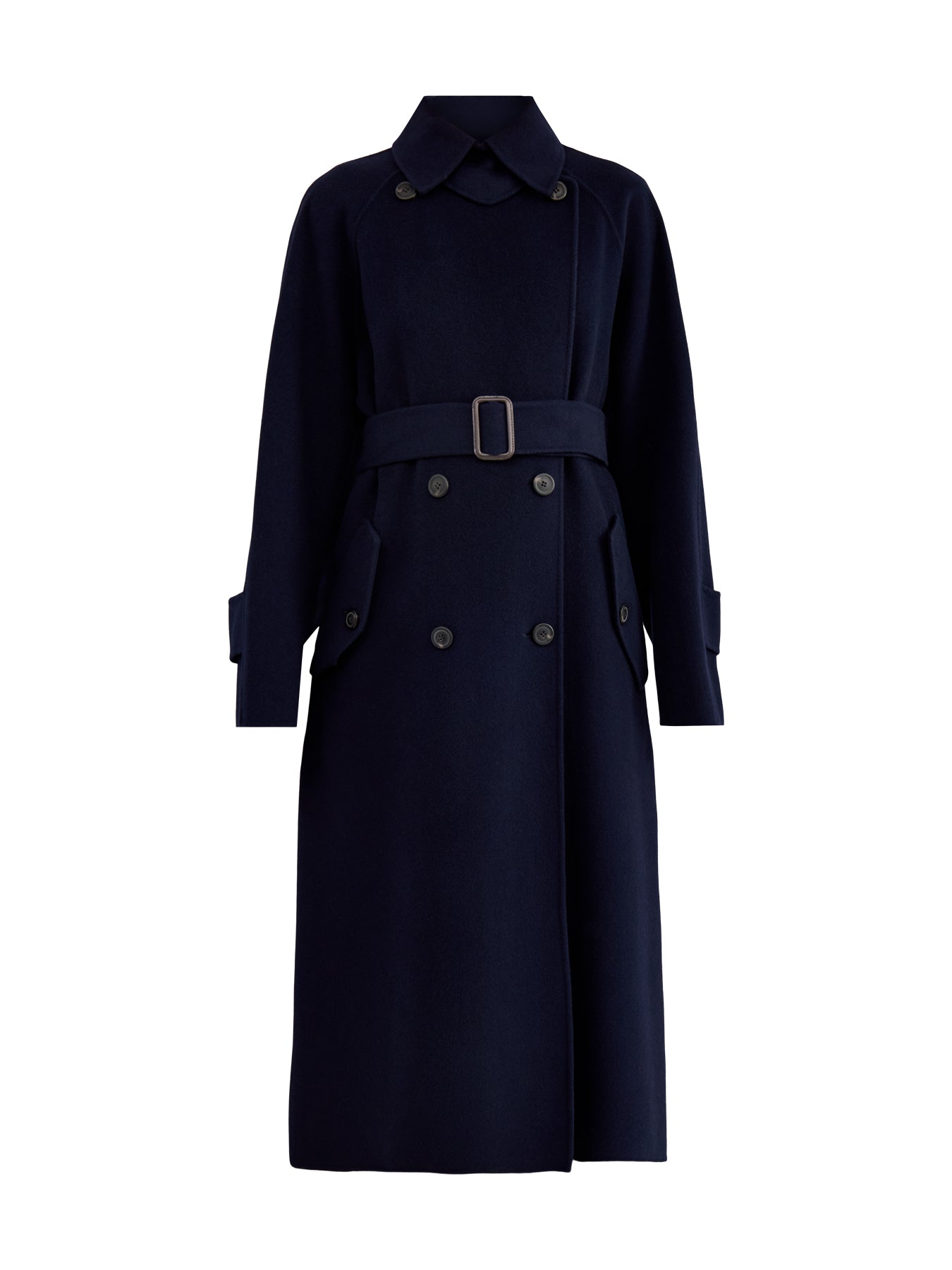 Cadine Long Wool Coat Navy – Fenwick