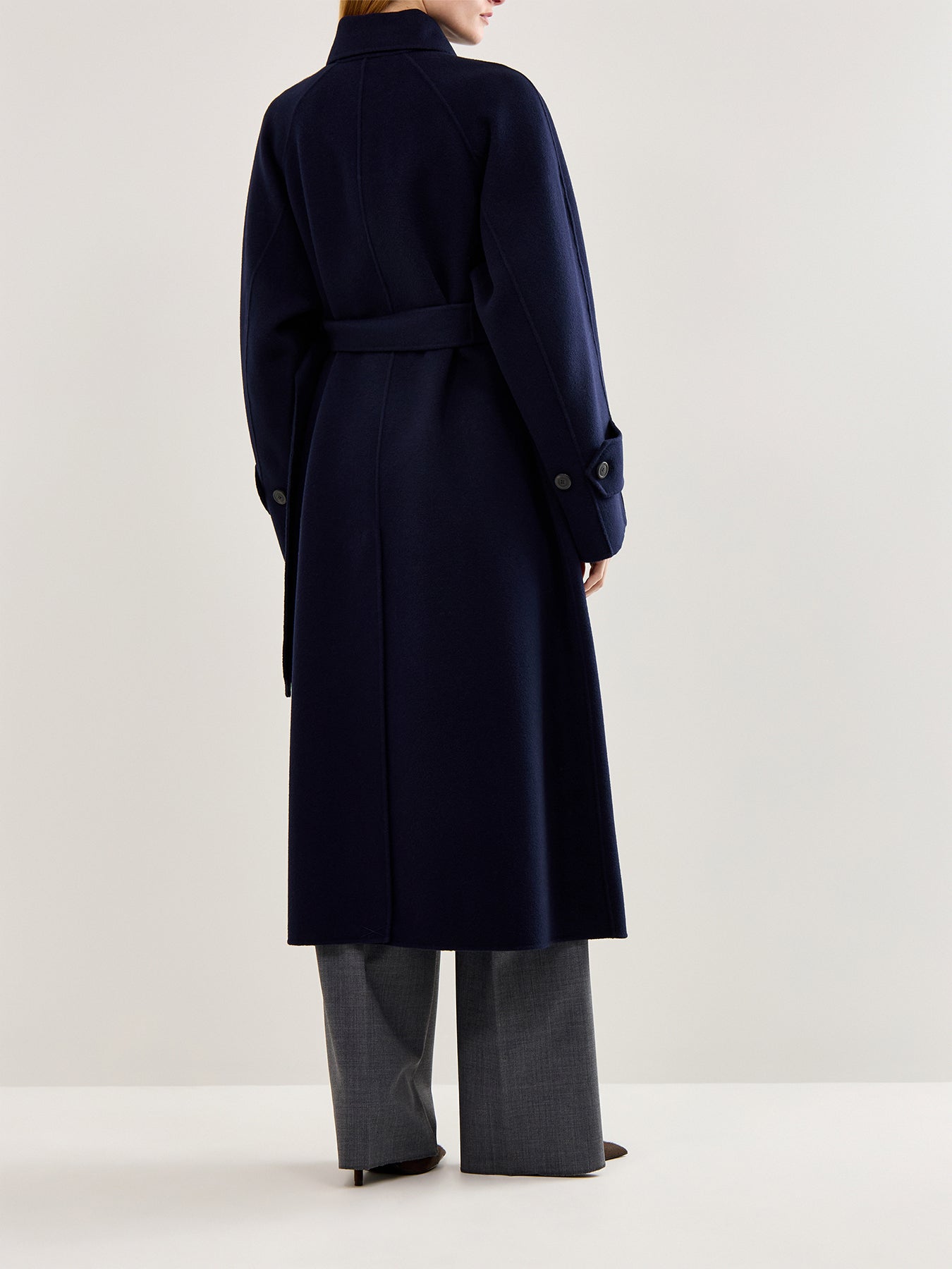 Cadine Long Wool Coat Navy