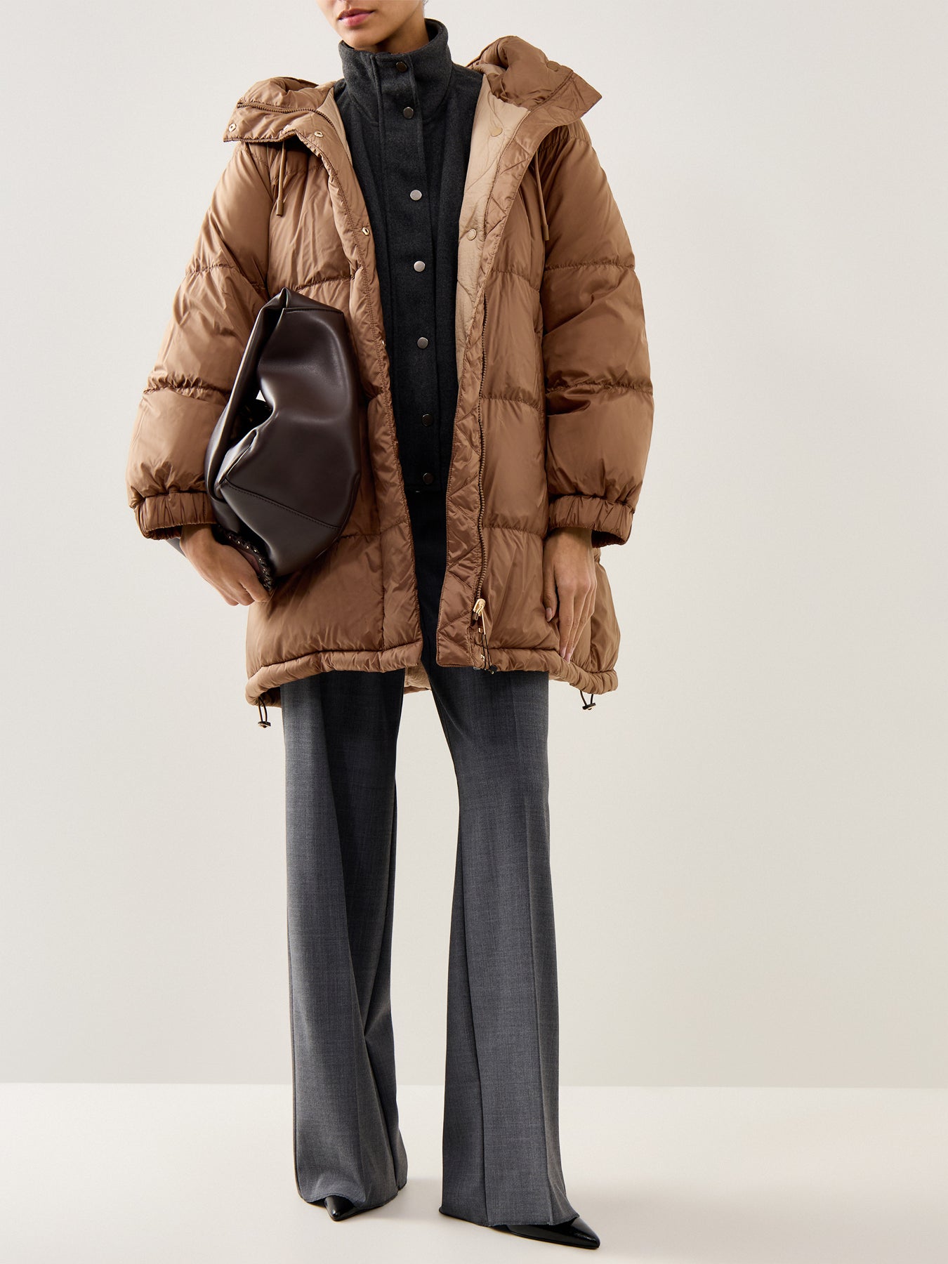 Anfora Reversible Puffer Coat Hazelnut Brown