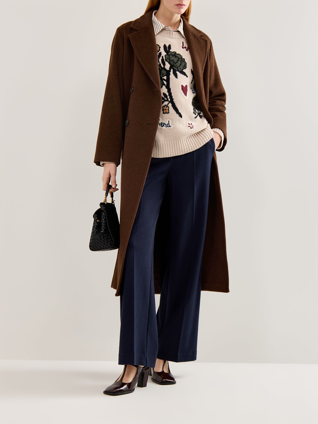 Zufolo Double Breasted Coat Chocolate