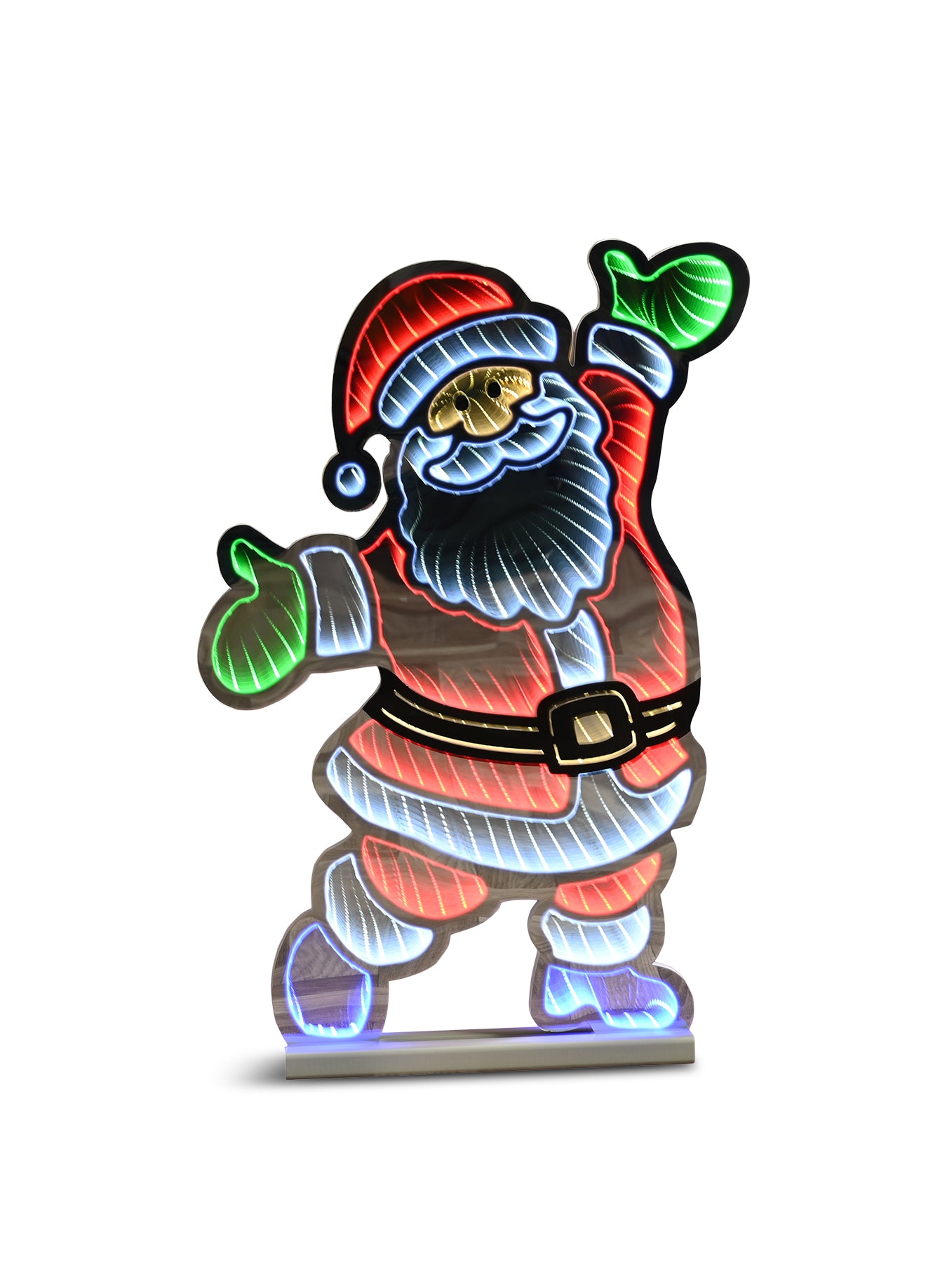 Santa LED Sign on Wooden Base 60cm