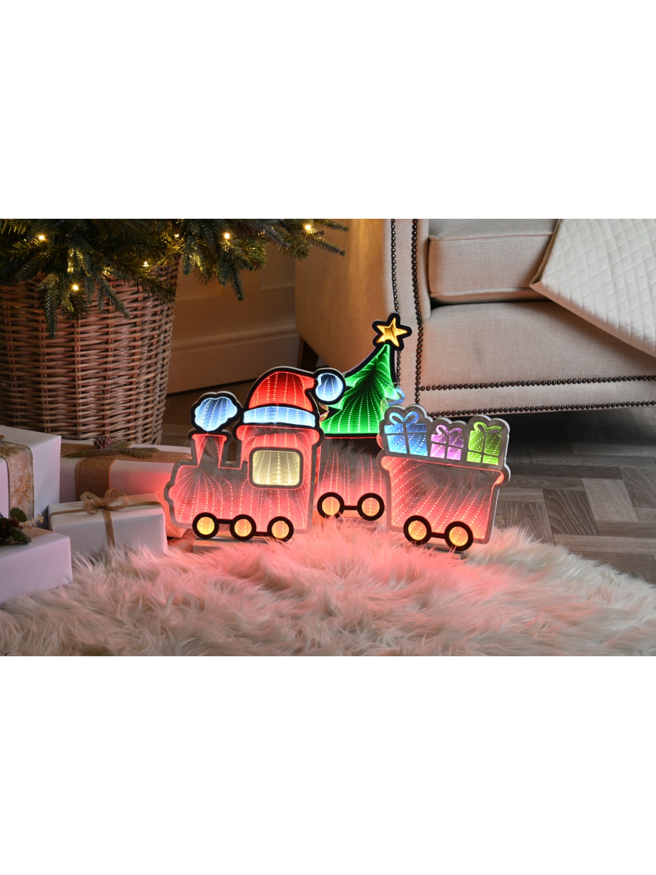 Christmas Train LED Sign with Stand 70cm
