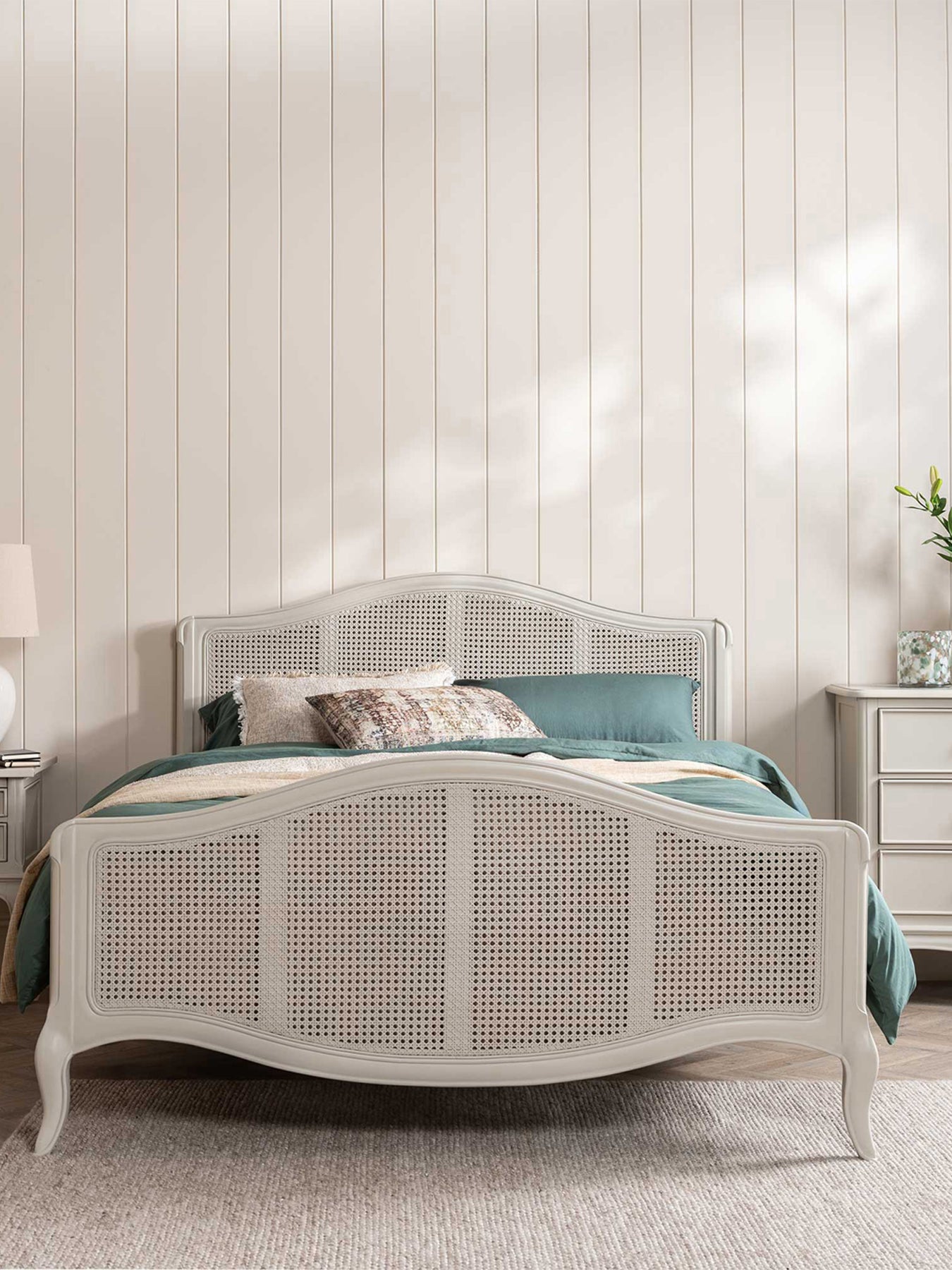 Calista Off White Wooden High End Super King Bed Frame