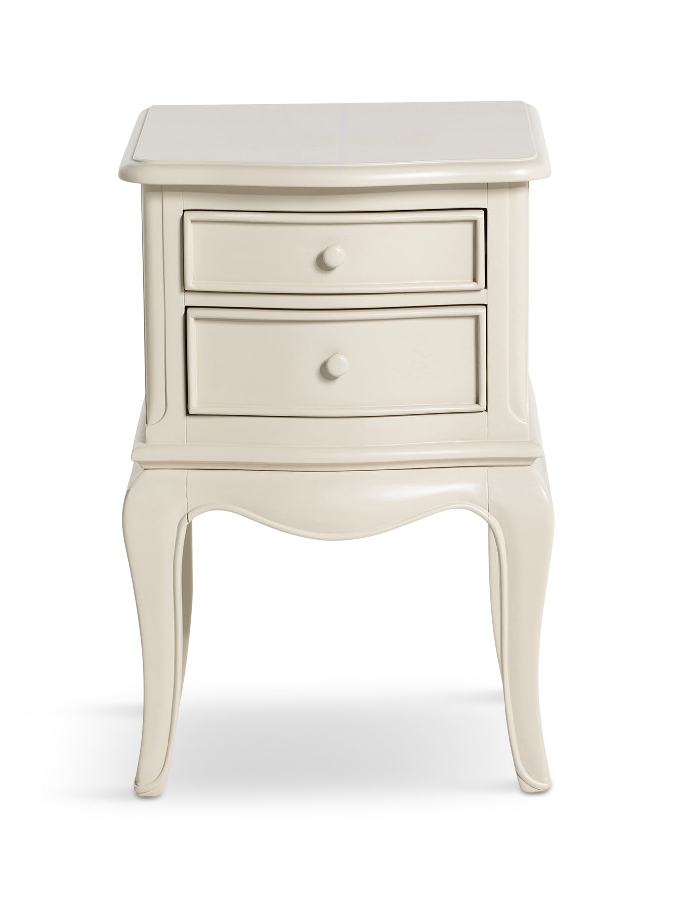 Calista Off White Wooden 2 Drawer Bedside Table