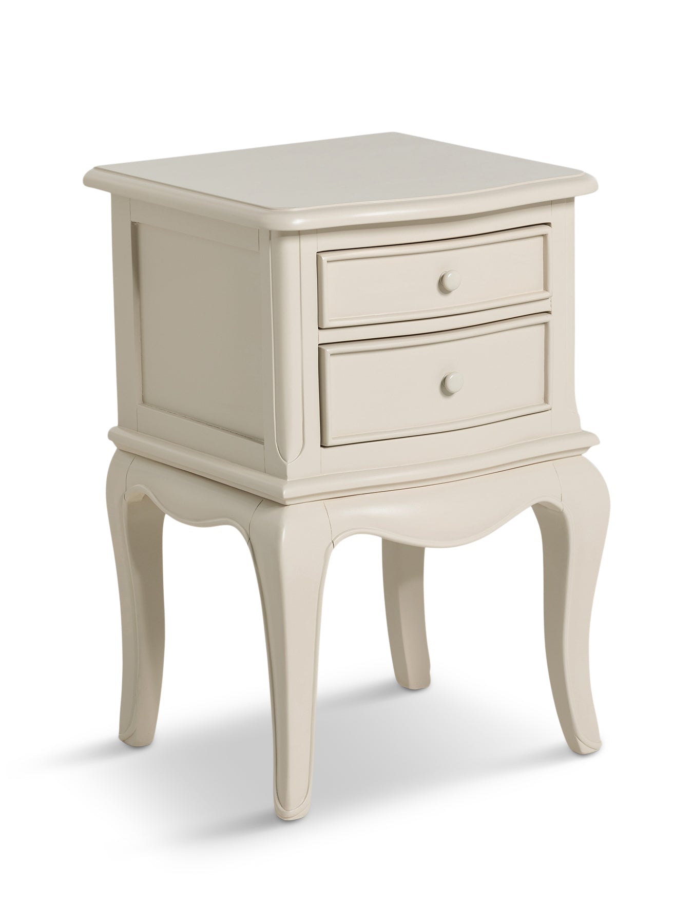 Calista Off White Wooden 2 Drawer Bedside Table