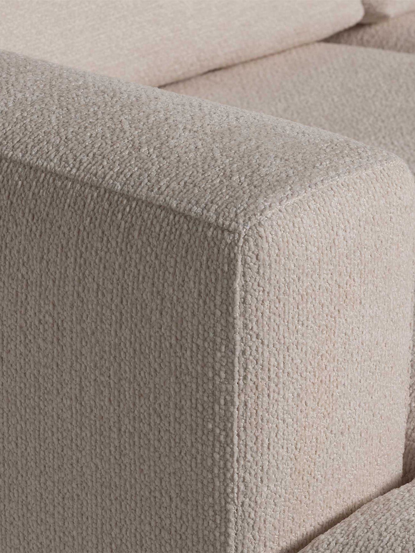 Sienna Boucle Fabric Right Hand Chaise Sofa With Steel Legs