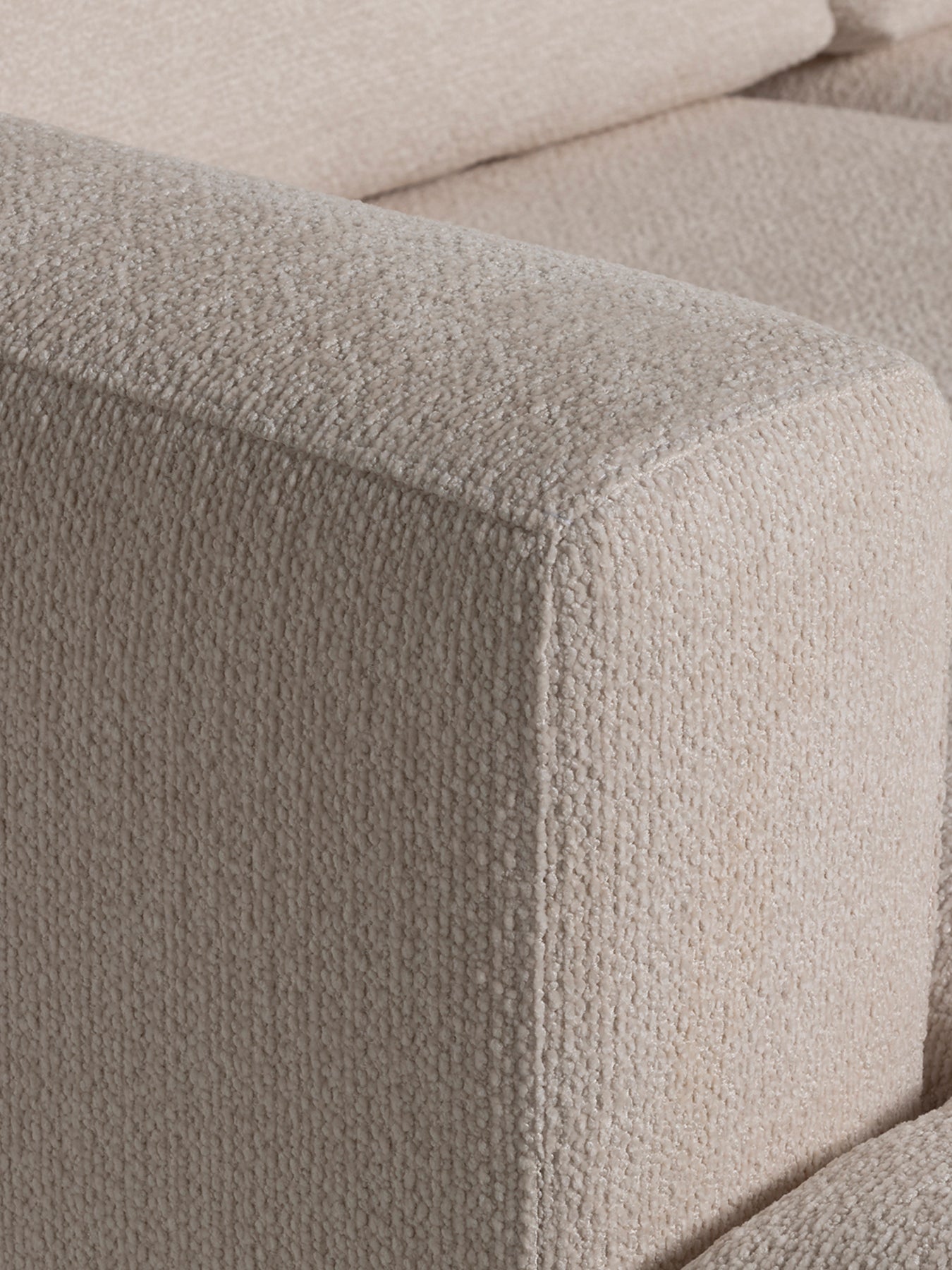 Sienna Boucle Fabric Left Hand Chaise Sofa With Steel Legs