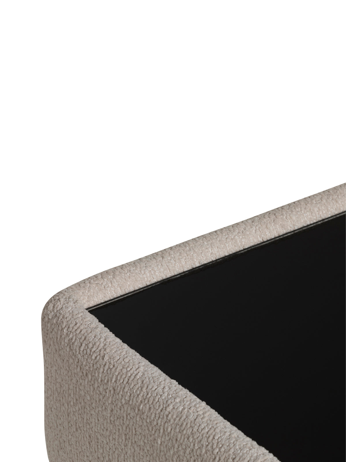 Sienna Boucle Fabric Footstool With Glass Top
