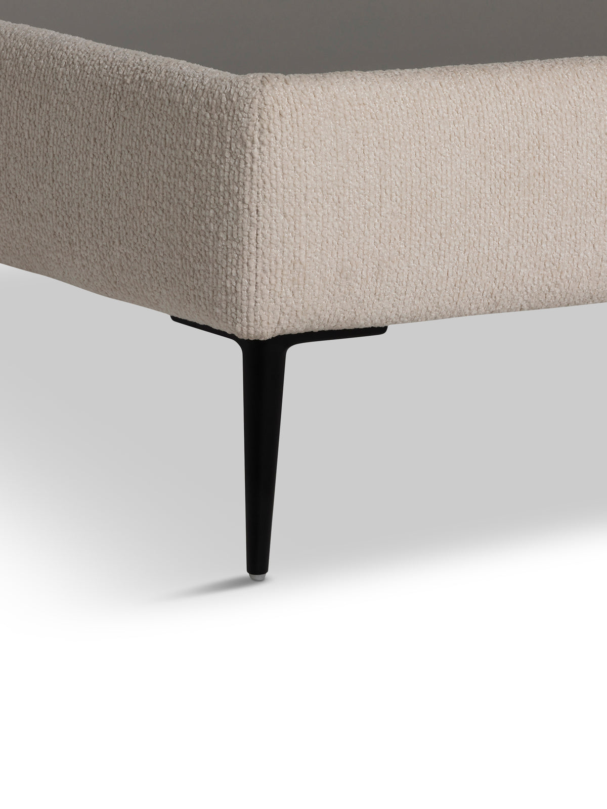 Sienna Boucle Fabric Footstool With Glass Top