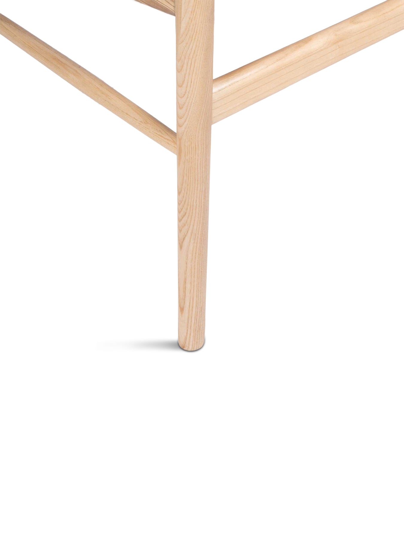 Thoren Ash Wood Open Back Dining Chair with Brown Faux Leather Seat