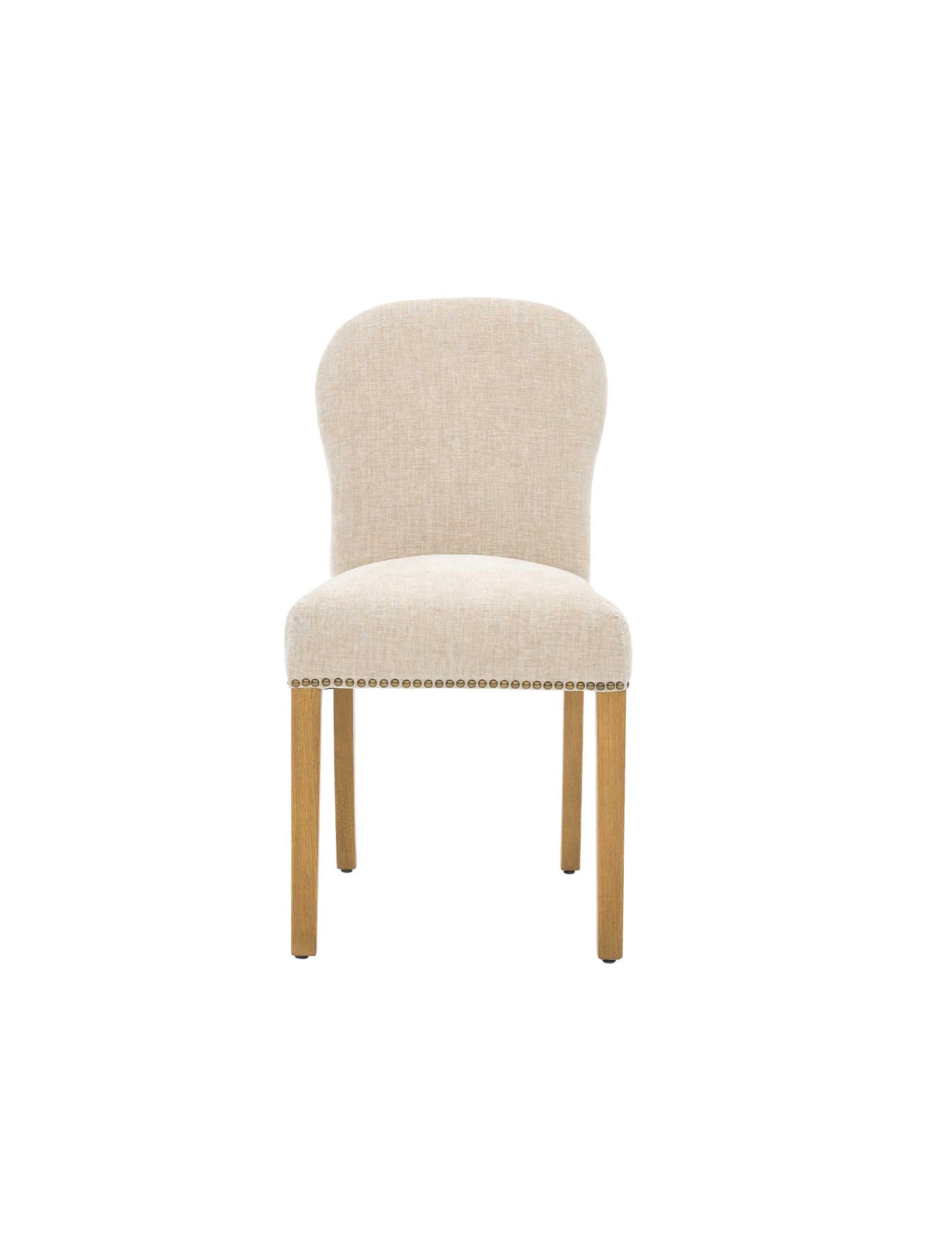 Gable Neutral Fabric Dining Chair with Light Legs