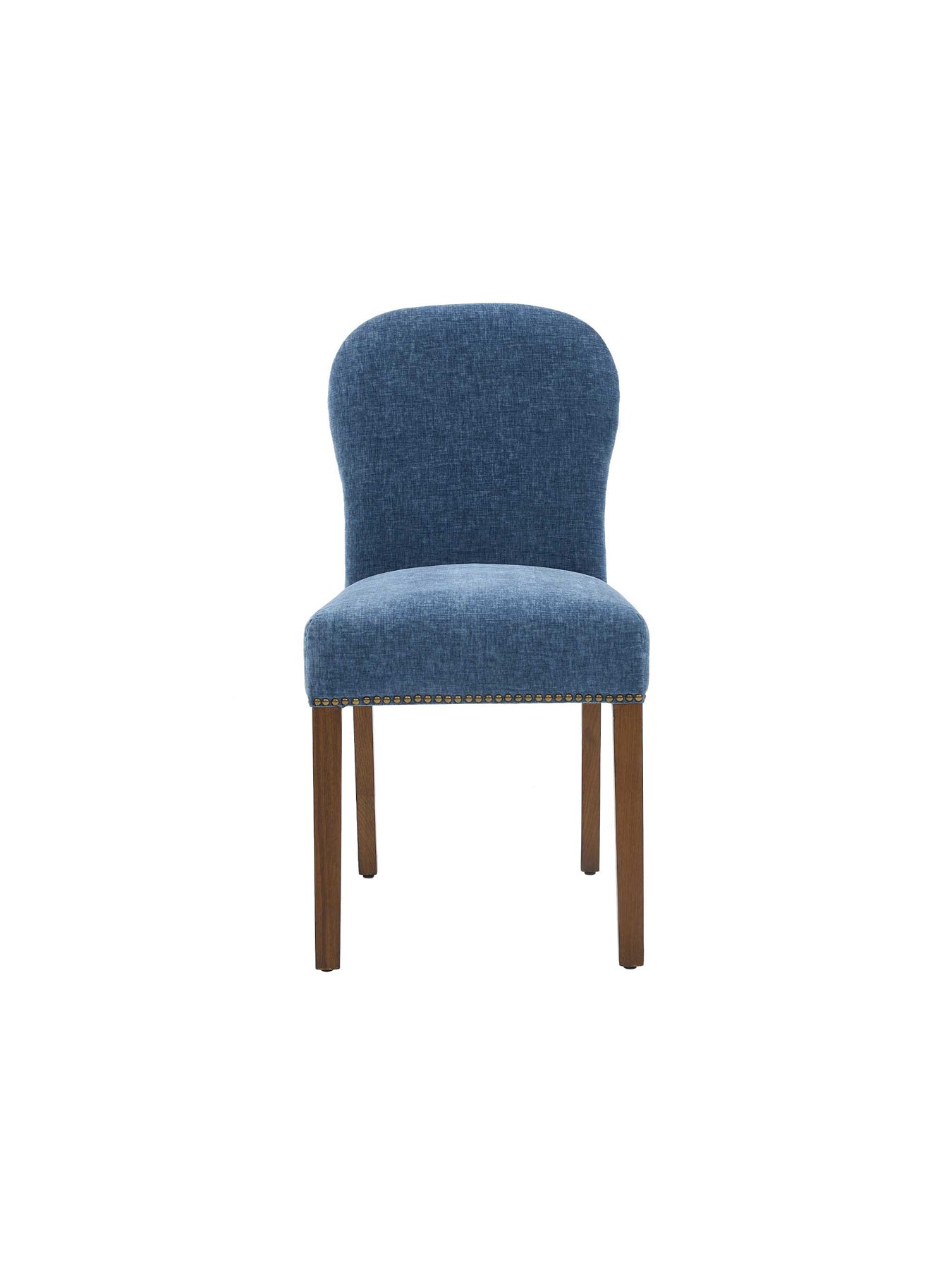 Gable Blue Fabric Dining Chair with Dark Legs